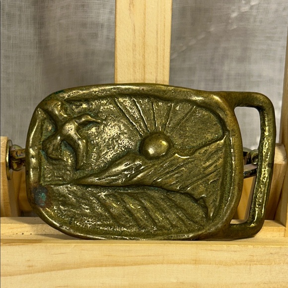Handmade Other - Handmade solid brass, hunting, sunrise and duck belt buckle